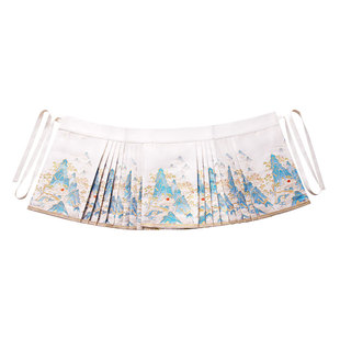 千里江山马面裙2025新款小个子日常改良汉服女中国风短款半身裙春