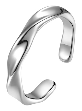 莫比乌斯银戒指开口单身男