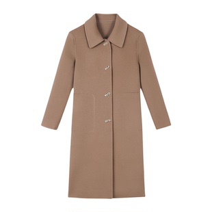 年轻妈妈女装中长款时尚保暖双面呢大衣新款2026年春秋季毛呢外套