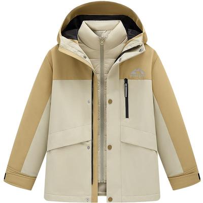 波司登2025秋冬新款儿童三合一羽绒服男女童户外防泼水外套亲子装