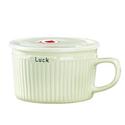 名安陶瓷釉下彩可微波带盖泡面碗