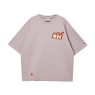 jq区绫致杰克琼斯NBA联名款春夏迈阿密热火队涂鸦印花纯棉短袖T恤