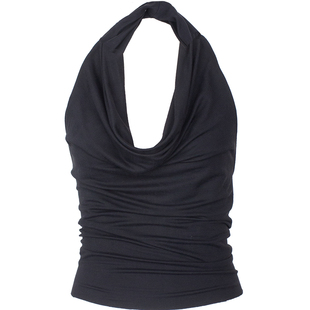 TMS STUDIO 一片式颠倒两种穿法套头荡领扭绳针织挂脖背心