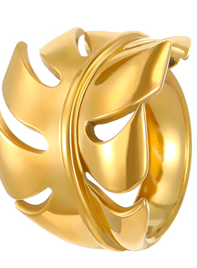 钛钢金色夸张设计感戒指