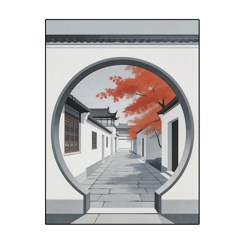 益启画新中式园林风景DIY油画