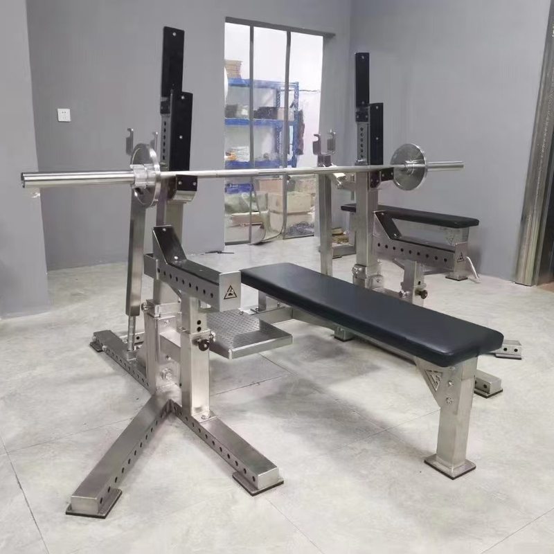 健身房商用卧推架家用健身器材男士杠铃深蹲架不锈钢赛级卧推架