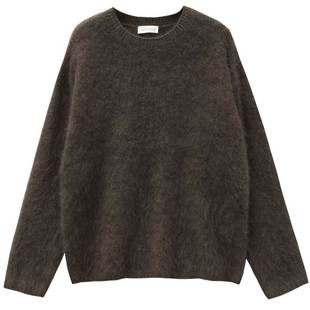 322WORKHOUSE针织长袖羊毛衫女2025新款冬季宽松慵懒拉毛毛衣Q816