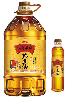 金龙鱼浓香笨榨熟豆油5L+400mL