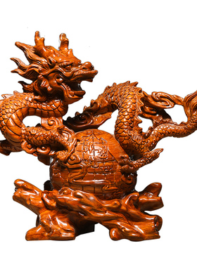 刺史木雕青龙汉龙装饰摆设