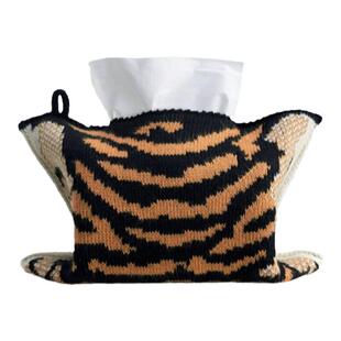 高级感原创虎纹针织纸巾盒布艺纸巾套车载创意抽纸包悬挂式抽纸袋