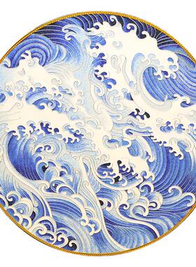 珐琅彩景泰蓝客厅碳盘摆件掐丝