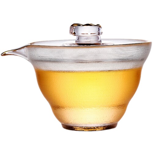 加厚耐热玻璃盖碗手抓壶日式锤纹初雪三才碗功夫茶具泡茶壶茶杯器