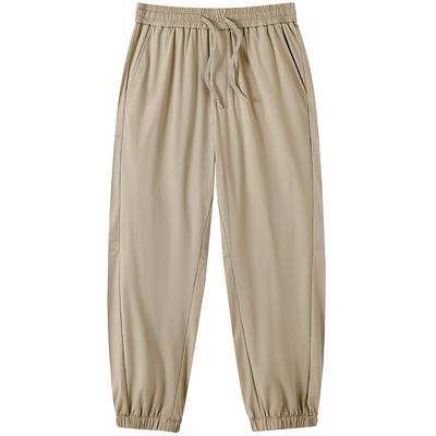 骆驼男装休闲裤男2025夏季弹力防晒冰感高弹束脚轻薄透气运动长裤