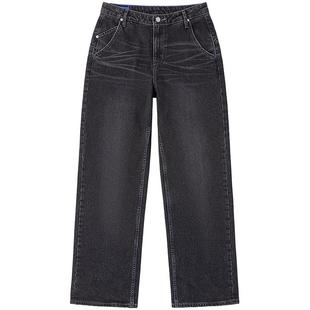 【张凌赫代言】Lee商场同款25新品429中腰直脚黑灰色女牛仔裤潮流