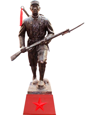 玻璃钢铸铜红军冲锋人物雕塑