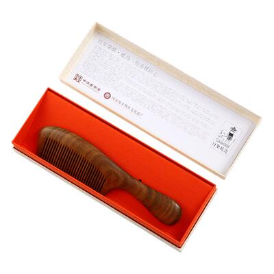 白象实用19cm加厚绿檀木梳刻字