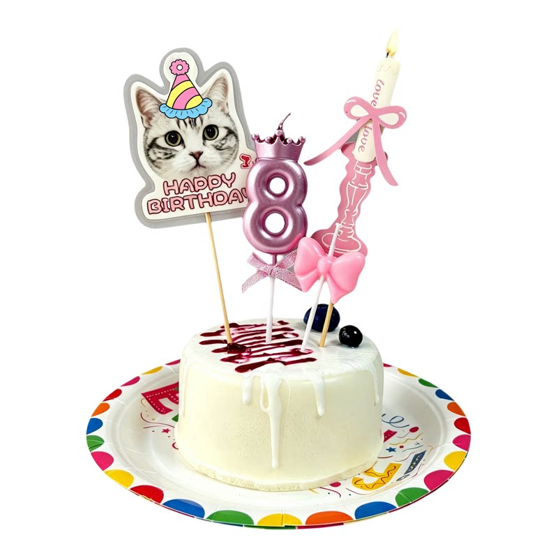 小狗小猫周岁生日罐头插牌头像