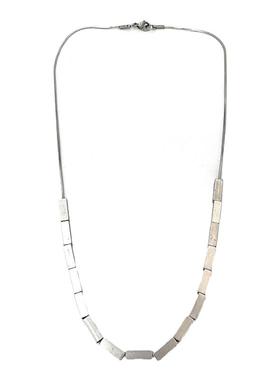 小众中性银色方块甜酷项链