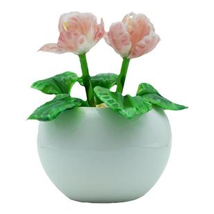 淄博琉璃手工艺品仙客来仿真花盆栽摆件家居桌面装饰礼品玄关摆设