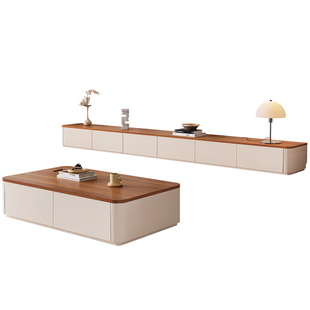 实木电视柜落地茶几组合客厅家用2026新款现代简约储物柜电视机柜