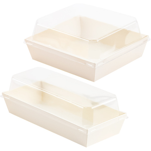 烘焙三明治包装盒子一次性打包盒包装纸正方形长方形天地盖纸塑盒