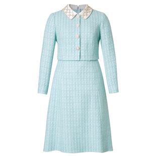 La Koradior拉珂蒂商场同款时尚新款假两件香风连衣裙中长款长裙