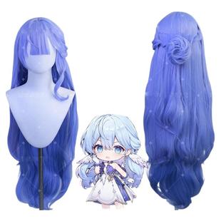 知更鸟cos假发崩坏星穹铁道知更cos假发仿真头皮顶混蓬蓬丝浠家紫