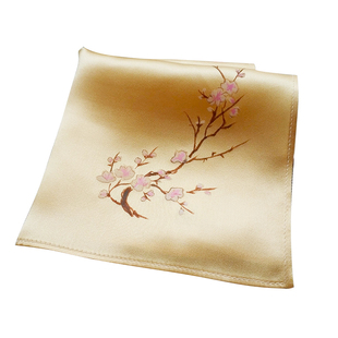 素帛无香桑蚕真丝绸手工绘绢帕禅意高端中国古风经典情侣外宾礼物