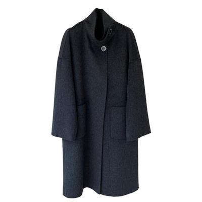 米色双面羊绒大衣女中长款过膝