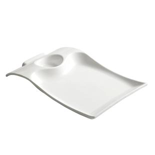 烤鸭盘装虾盘家用陶瓷饺子盘带醋碟酒店贝壳冷凉菜盘商用中式餐具