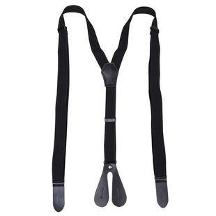 通用百搭背带夹带 女黑色Y形状交叉款2厘米宽弹力纽扣式肩带裤带