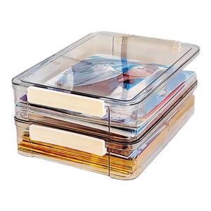 色纸收纳盒亚克力A5A4纸周边明星片海报流麻徽章吧唧谷子整理盒子