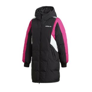 ADIDAS三叶草女款撞色保暖中长款羽绒服 EC2183 2184 DH4582 4579