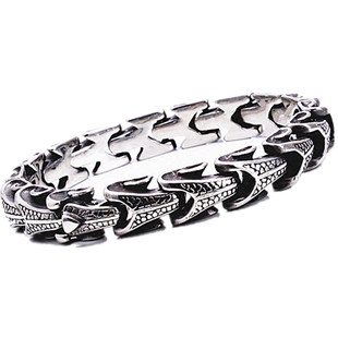 朋克风霸气龙骨手链男潮牌摇滚高级感个性钛钢复古夸张钛钢潮饰品