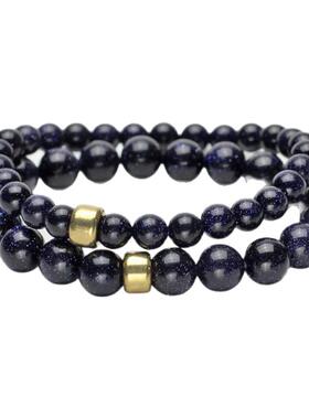 漫天星尘星空蓝砂石小众原创手链