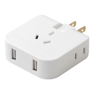 薄usb插座转换器二脚电源二孔多插位拓展插头一转三迷你两脚插排