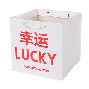 西西里油画鲜花手提袋正方形花袋花束包装礼物礼品袋花艺包花装花