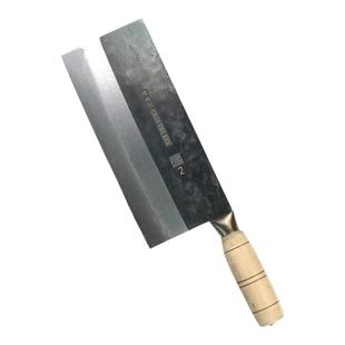 香港陈枝记代购桑刀手工切片刀切丝刀木柄铁锅碳钢刀厨师专用厨刀