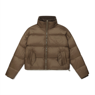 美国EVERLAST拳击运动休闲尼龙防风防寒轻盈保暖白鸭绒立领羽绒服