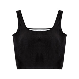 贴身日记简约纯色带胸垫免穿文胸内搭利落方领宽肩吊带背心女夏季