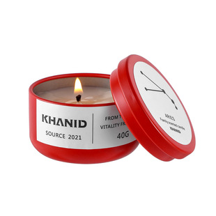 KHANID浪漫星座大豆蜡香薰蜡烛 40g复古马口铁罐小巧便携差旅香氛