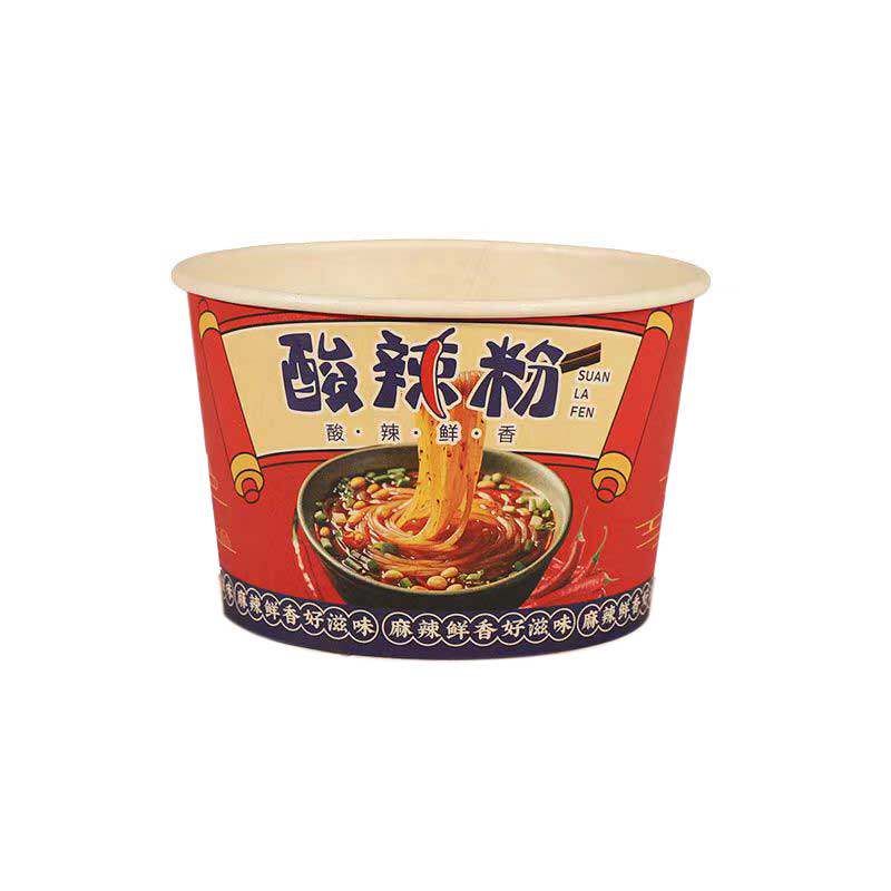 一次性食品级带盖纸碗筷酸辣粉