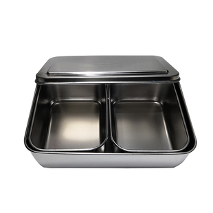 调味盒不锈钢带盖佐料盒套装方形日式味盒调料罐四格六格八格收纳