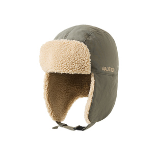 NAUTICA童装 男童女童雷锋帽秋冬季儿童加绒帽子防泼水仿羊羔绒