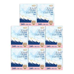 淘淘氧棉天山白卫生巾极薄纯棉日用240mm80片消毒级囤货官方正品