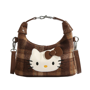 可爱kt猫手提包包女2026新款潮卡通凯蒂猫小众复古百搭单肩斜挎包
