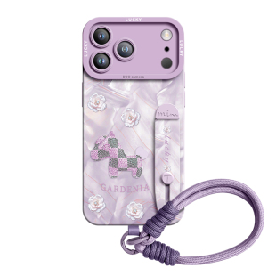 山茶花小马适用iPhone17promax手机壳苹果17pro保护套17斜挎新款16腕带支架pro硅胶15女14挂绳13紫色年巨好看