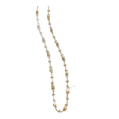 镭射珠爆闪刻面仙女蕾丝项链