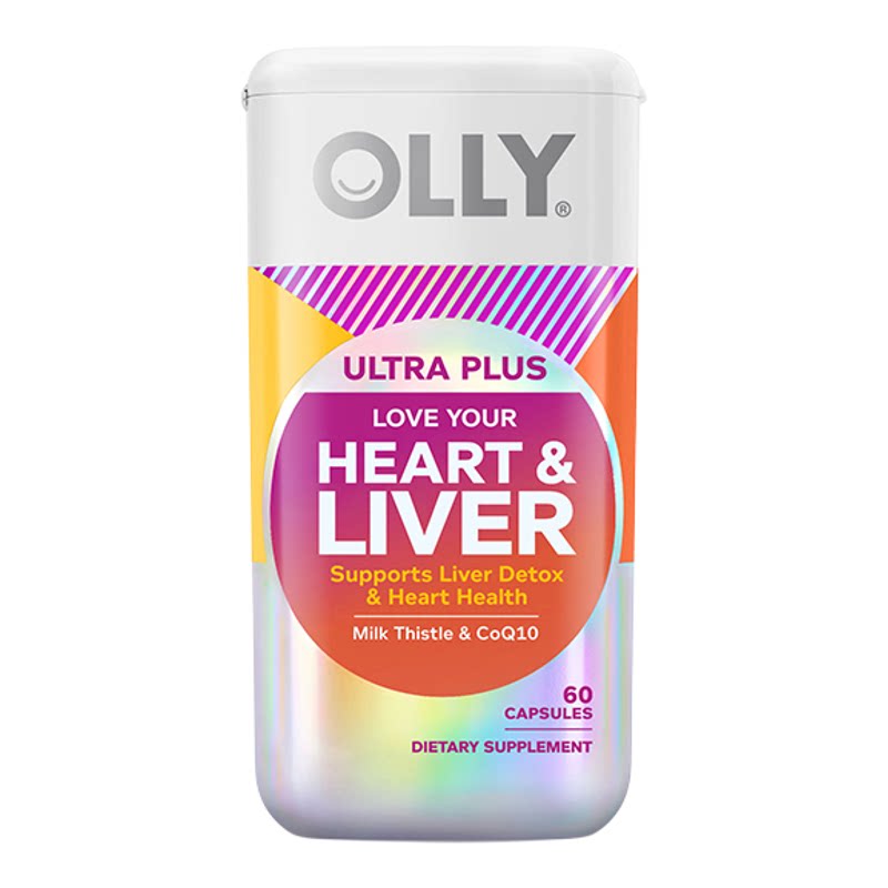 【自营】OLLY小心肝熬夜应酬奶蓟草辅酶Q10水飞蓟类养肝养心60粒