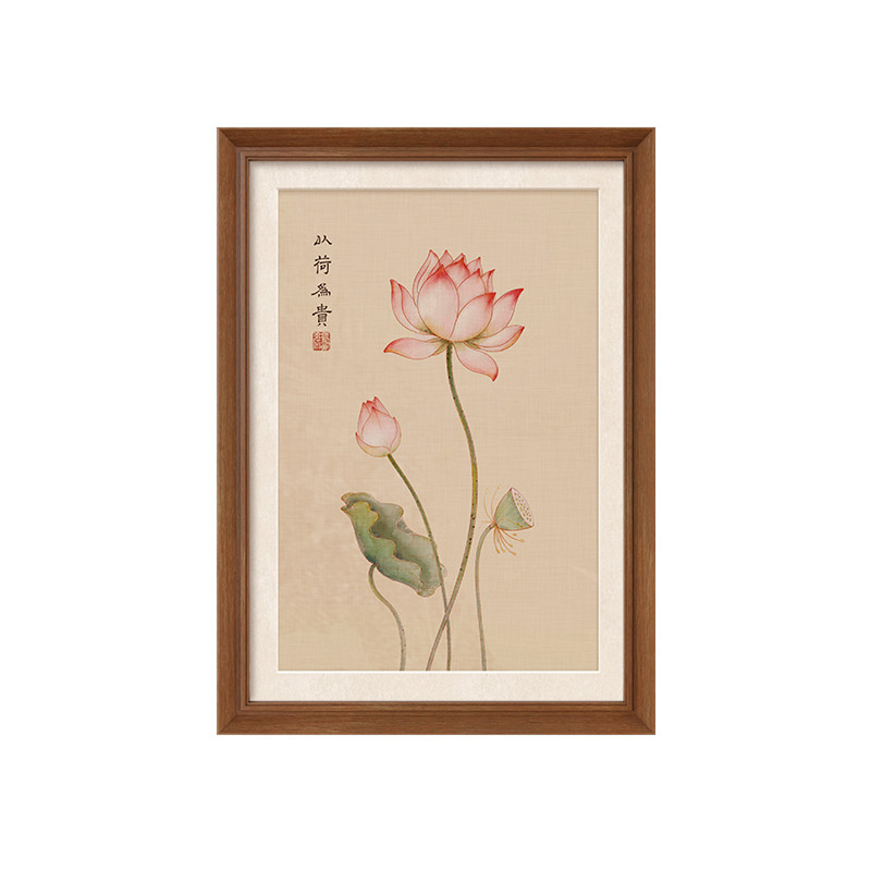 【新中式风】荷花图茶室装饰画